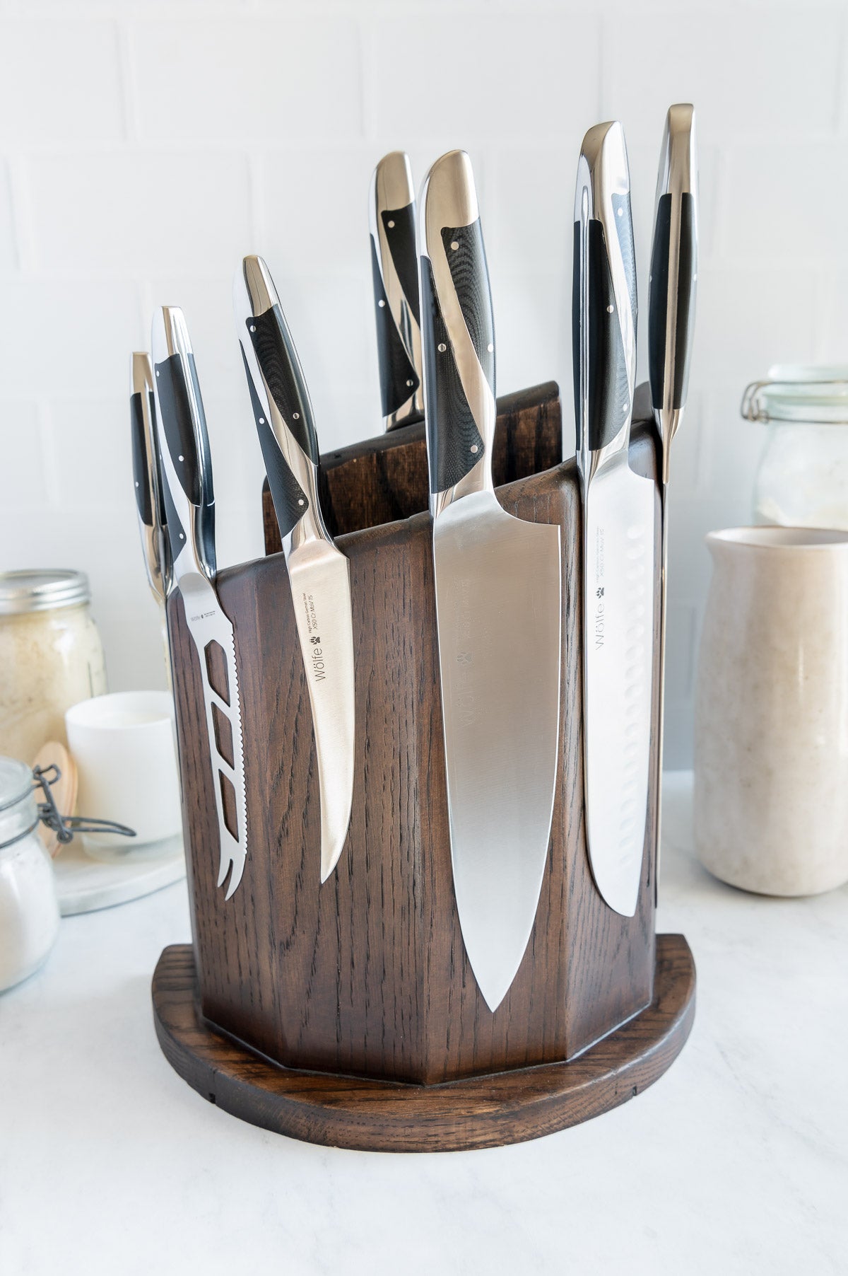 Wölfe 7 PC Cutlery Set with Custom Block and Sharpener