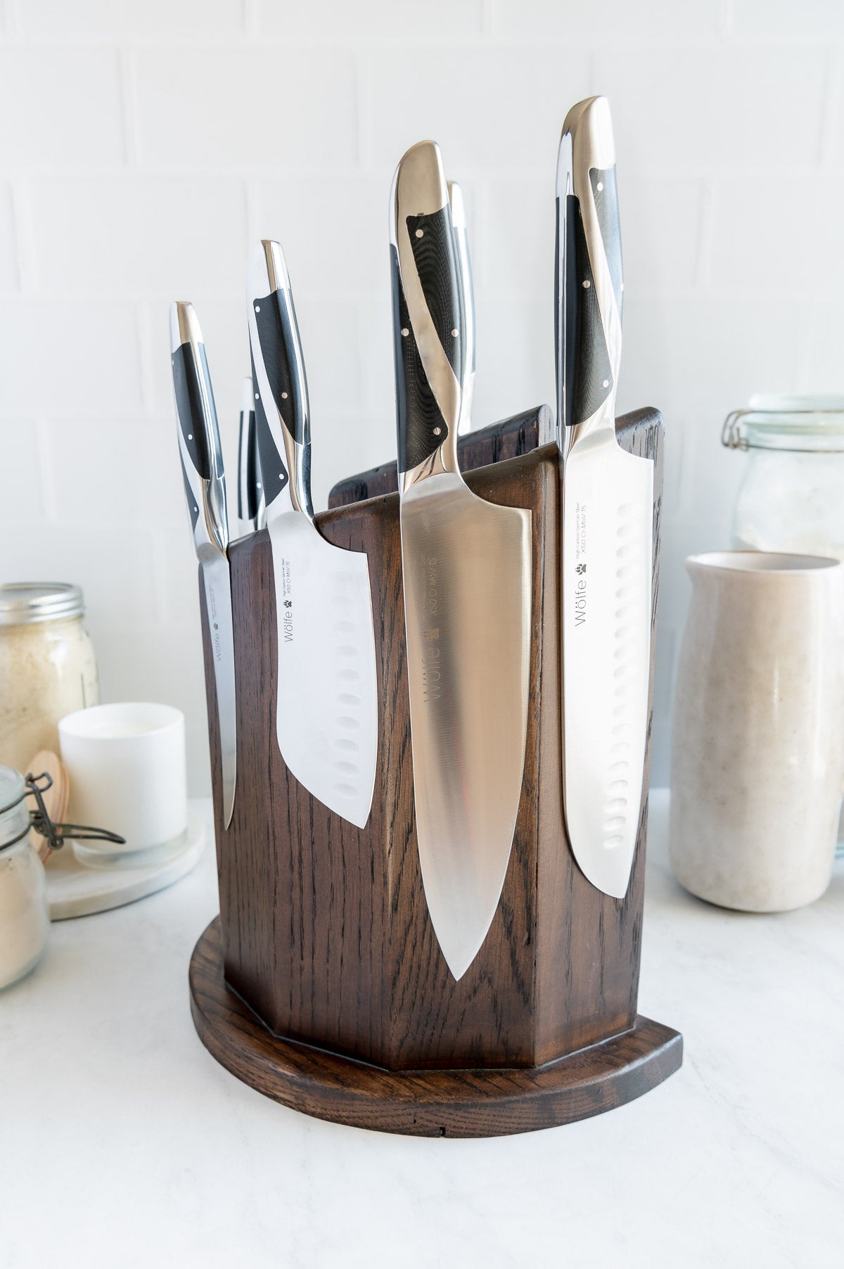 Wölfe 7 PC Cutlery Set with Custom Block and Sharpener
